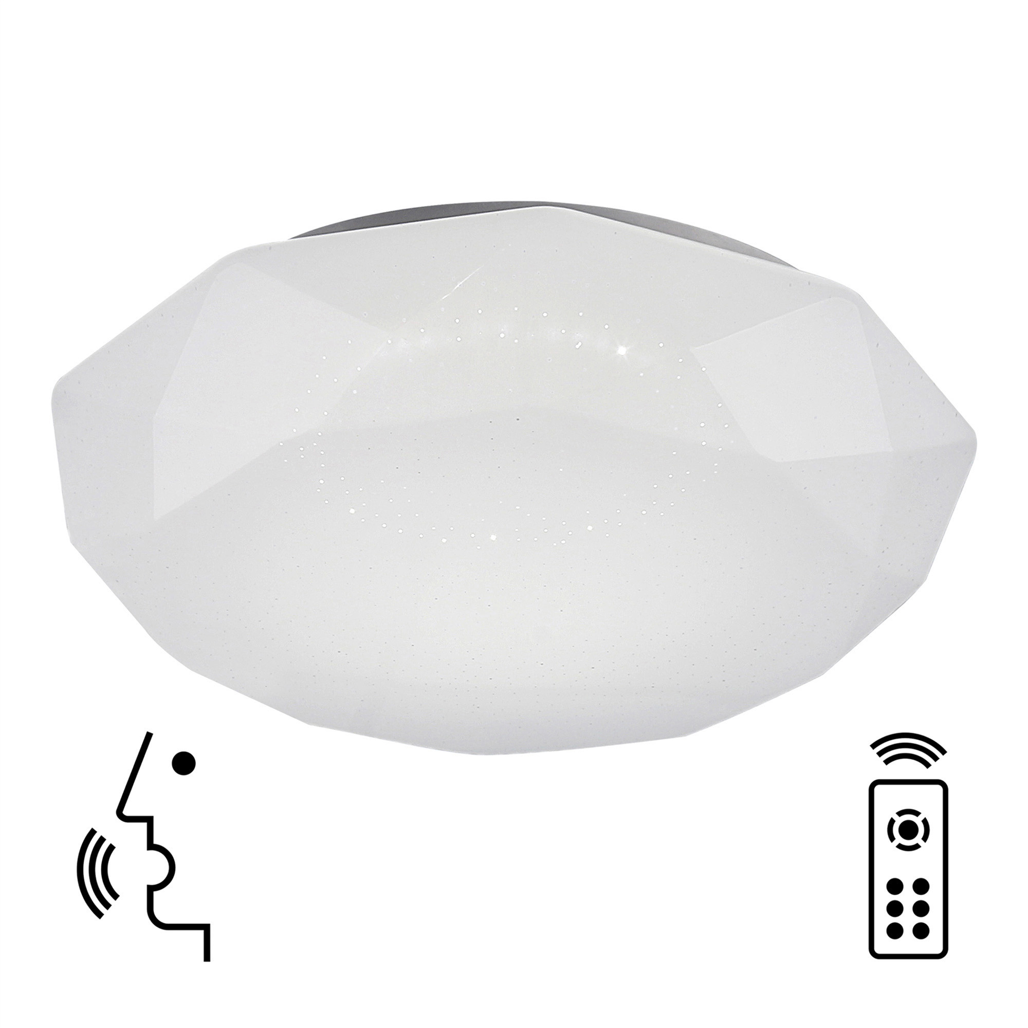 M5973  Diamante Smart Flush Ceiling 51.5cm Round 80W LED Dimmable
